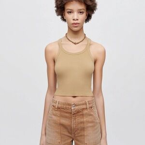 RE/DONE Hanes Cropped Ribbed Tank